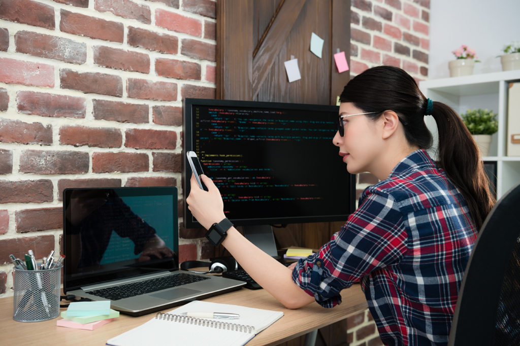 business woman sets up surveillance systems business woman sets up surveillance systems